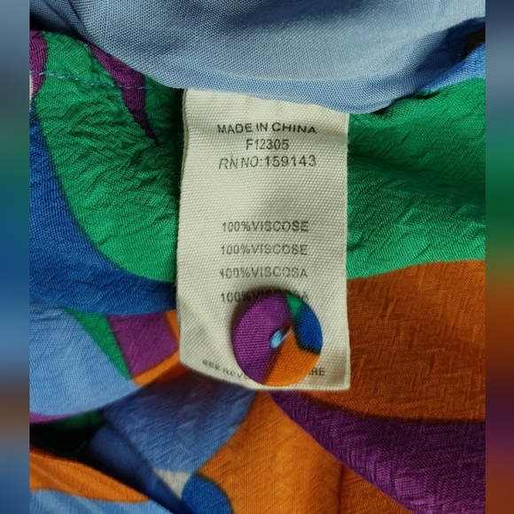 FRNCH Elora Colorful Dress Size Small Lined Button Up Mini Resort Coverup Boho - Picture 10 of 12